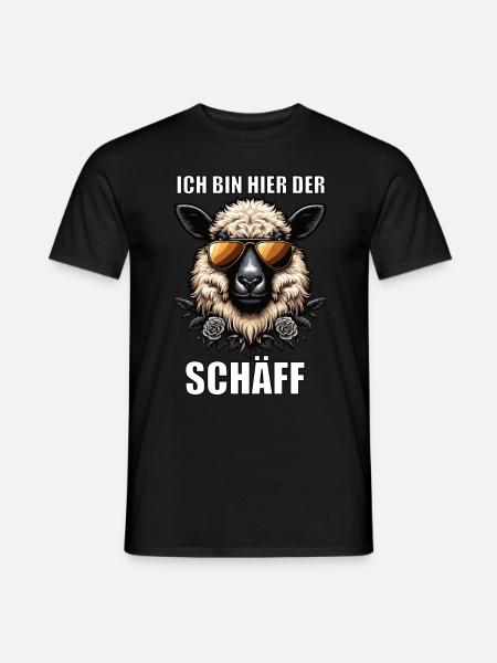 Ich Bin Hier Der Schäff Walliser Schaf Schafe Mäh - Männer T-Shirt - Schwarz