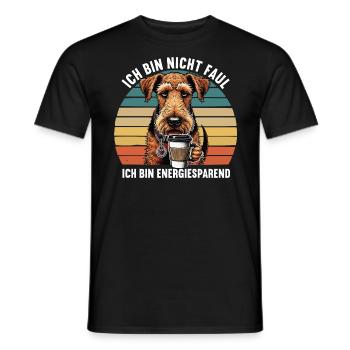 Ich Bin Nicht Faul Airedale Terrier Airedales - Männer T-Shirt - Schwarz - Vorne - AI Model Male 178 light (178cm)