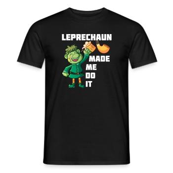 Leprechaun m’a fait le faire - T-shirt homme - noir - Devant - AI Model Male 178 light (178cm)