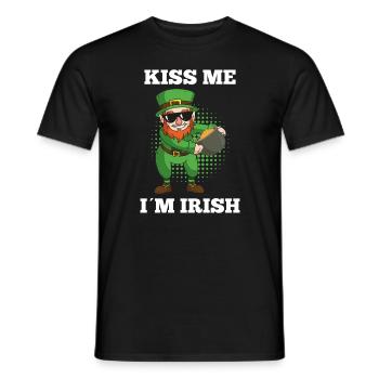 Embrasse-moi, je suis irlandais - T-shirt homme - noir - Devant - AI Model Male 178 light (178cm)