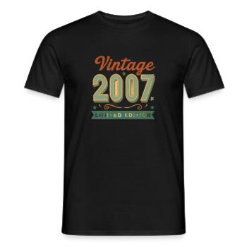 Limited Edition 2007 18th Birthday Gift - Men's T-Shirt - black - Front - AI Model Male 178 light (178cm)