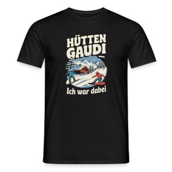 Hütten Gaudi Lustiges Ski - Männer T-Shirt - Schwarz - Vorne - AI Model Male 178 light (178cm)