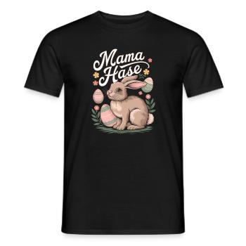 Mom Bunny Funny Easter - Men's T-Shirt - black - Front - AI Model Male 178 light (178cm)
