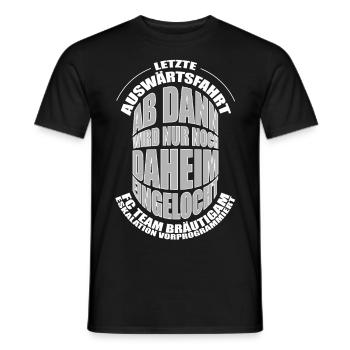 JGA Letzte Auswärtsfahrt FC Team Bräutigam JGA - Männer T-Shirt - Schwarz - Vorne - AI Model Male 178 light (178cm)