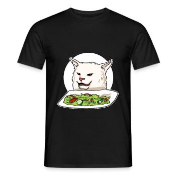 En colère chat Memes Kitty propriétaire fourrure animal de compagnie - T-shirt homme - noir - Devant - AI Model Male 178 light (178cm)