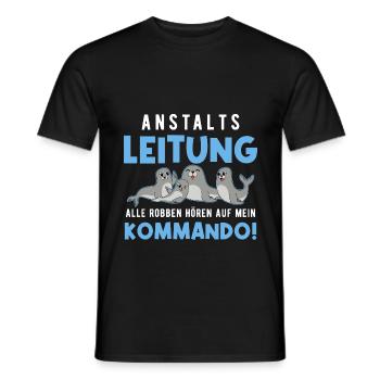 Anstaltsleitung Alle Robben Hören Auf Mein Befehl - Männer T-Shirt - Schwarz - Vorne - AI Model Male 178 light (178cm)