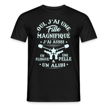 T-shirt for Dad - I have a beautiful girl - Men's T-Shirt - black - Front - AI Model Male 178 light (178cm)