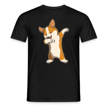 Welsh Corgi Hund Dabbing Dabbin Tanz Geschenk - Männer T-Shirt - Schwarz - Vorne - AI Model Male 178 light (178cm)