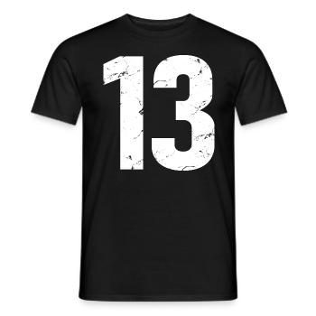Cool Number 13 - 13 ans 13th Birthday Gift - T-shirt homme - noir - Devant - AI Model Male 178 light (178cm)