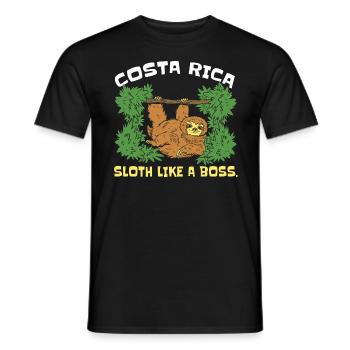 Costa Rica Sloth Like A Tropical Sloth - Men's T-Shirt - black - Front - AI Model Male 178 light (178cm)
