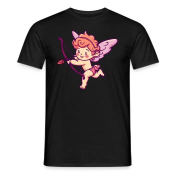 Valentine's Day Angel Bow and Arrow Cupid - Men's T-Shirt - black - Front - AI Model Male 178 light (178cm)