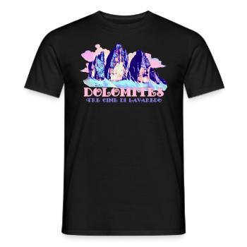 Dolomites Tre Cime di Lavaredo Three Peaks Hiking - Men's T-Shirt - black - Front - AI Model Male 178 light (178cm)