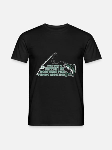 fishing, pike, northern, - Männer T-Shirt - Schwarz