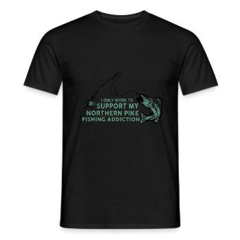 fishing, pike, northern, - Men's T-Shirt - black - Front - AI Model Male 178 light (178cm)