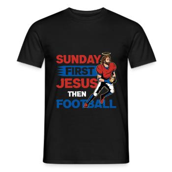 Joueur de football américain Sports American Football - T-shirt homme - noir - Devant - AI Model Male 178 light (178cm)