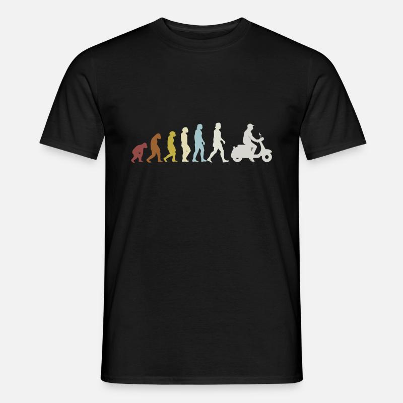 Mofa Moped Evolution Mopedfahrer Roller - Männer T-Shirt - Schwarz