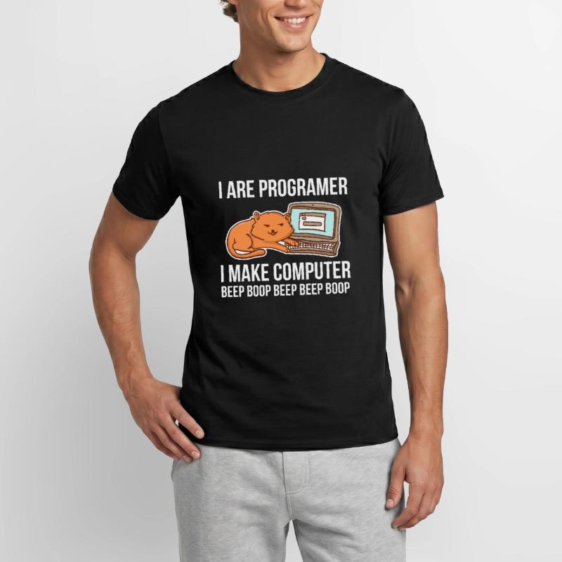 Programmeur-chat-humour pour coder et T-shirt homme