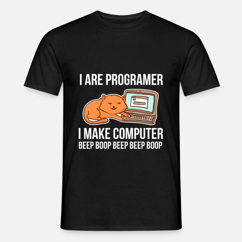 Programmeur-chat-humour pour coder et - T-shirt homme - noir