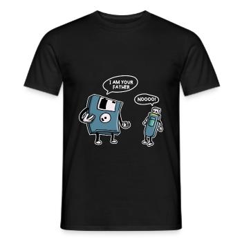 Disque USB Drôle de technologie de l’information - T-shirt homme - noir - Devant - AI Model Male 178 light (178cm)