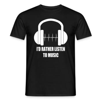 Heartbeat Headphone Heartbeat Headphone Gift - Men's T-Shirt - black - Front - AI Model Male 178 light (178cm)