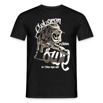 löwe sternzeichen - Männer T-Shirt - Schwarz - Vorne - AI Model Male 178 light (178cm)