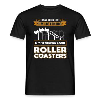 Cadeau d'amoureux du parc d'attractions roller coaster - T-shirt homme - noir - Devant - AI Model Male 178 light (178cm)