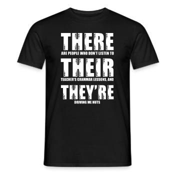 English Teacher - Funny Grammar T-Shirt - Men's T-Shirt - black - Front - AI Model Male 178 light (178cm)
