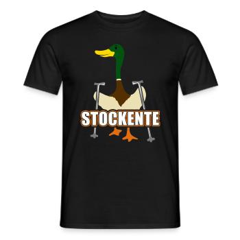 Stockente - Nordic Walking Lustiges Enten Design - Männer T-Shirt - Schwarz - Vorne - AI Model Male 178 light (178cm)