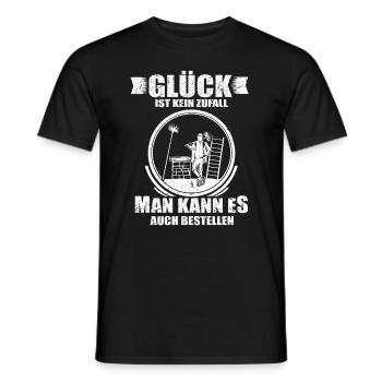 Schornsteinfeger Spruch Glück Ist Kein Zufall - Männer T-Shirt - Schwarz - Vorne - AI Model Male 178 light (178cm)