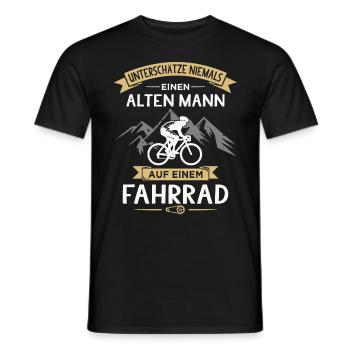 Rentner Radfahrer Fahrrad Opa Fahrradfahrer - Männer T-Shirt - Schwarz - Vorne - AI Model Male 178 light (178cm)