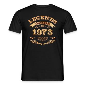 Legends are born in 1973 - Men's T-Shirt - black - Front - AI Model Male 178 light (178cm)