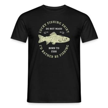 Das ist mein Glücks Shirt Angler Fischerspruch - Männer T-Shirt - Schwarz - Vorne - AI Model Male 178 light (178cm)
