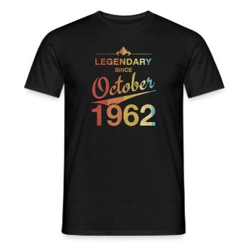 60e anniversaire Légendaire Octobre 1962 Millésime 62 - T-shirt homme - noir - Devant - AI Model Male 178 light (178cm)