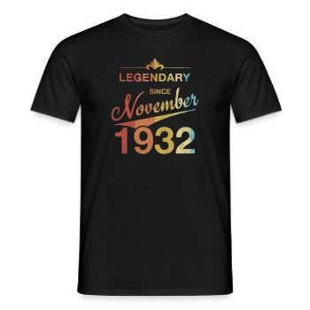90e anniversaire Légendaire Novembre 1932 Volume 32 - T-shirt homme - noir - Devant - AI Model Male 178 light (178cm)