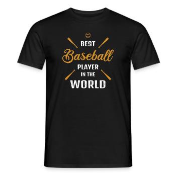 Meilleur joueur de baseball dans le monde Cadeau de baseball - T-shirt homme - noir - Devant - AI Model Male 178 light (178cm)