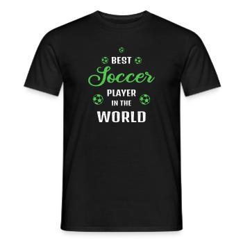 Best Football Player in the World Quote Gift - Men's T-Shirt - black - Front - AI Model Male 178 light (178cm)