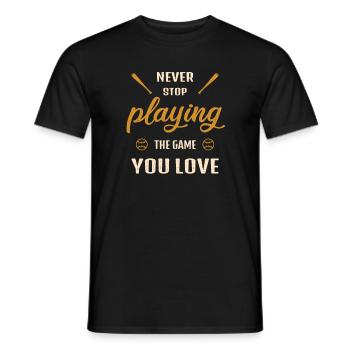 N’arrêtez jamais de jouer au jeu Baseball Spell - T-shirt homme - noir - Devant - AI Model Male 178 light (178cm)