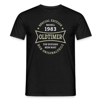 Oldtimer 40. Geburtstag Jahrgang 1983 Geschenkidee - Männer T-Shirt - Schwarz - Vorne - AI Model Male 178 light (178cm)