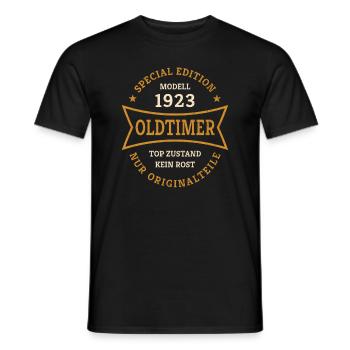 Oldtimer 100. Geburtstag Jahrgang 1923 Geschenk - Männer T-Shirt - Schwarz - Vorne - AI Model Male 178 light (178cm)