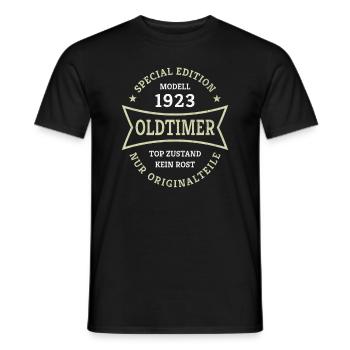 Oldtimer 100. Geburtstag Jahrgang 1923 Geschenk - Männer T-Shirt - Schwarz - Vorne - AI Model Male 178 light (178cm)