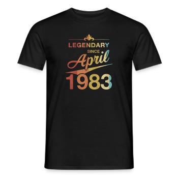 40. Geburtstag Legendär April 1983 Jahrgang 83 - Männer T-Shirt - Schwarz - Vorne - AI Model Male 178 light (178cm)