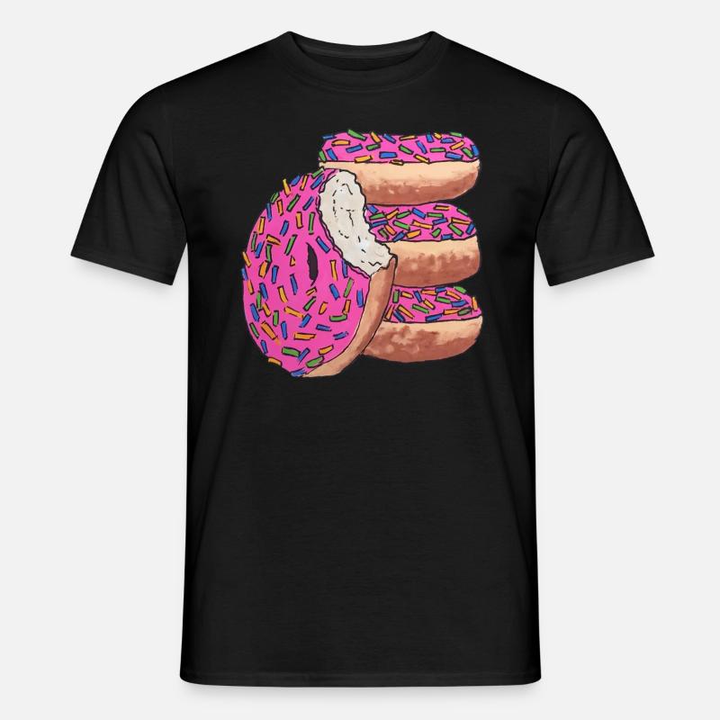 Donut stack pink delicious snack - Men’s T-shirt - black