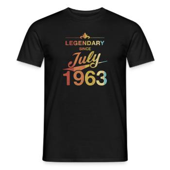 60e anniversaire Légendaire Juillet 1963 Année 63 - T-shirt homme - noir - Devant - AI Model Male 178 light (178cm)