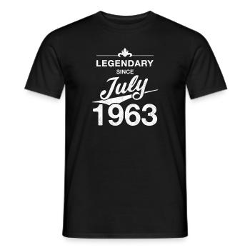 60e anniversaire Légendaire Juillet 1963 Année 63 - T-shirt homme - noir - Devant - AI Model Male 178 light (178cm)