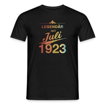 100. Geburtstag Legendär Juli 1923 Jahrgang 23 - Männer T-Shirt - Schwarz - Vorne - AI Model Male 178 light (178cm)