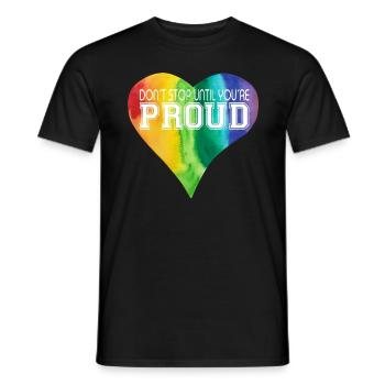 DON ́T STOP UNTIL YOU ́RE PROUD Heart LGBTQ+ Colorful - Men's T-Shirt - black - Front - AI Model Male 178 light (178cm)