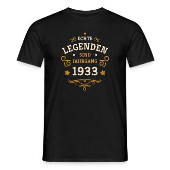 Legenden sind 1933 geboren 90. Geburtstag Geschenk - Männer T-Shirt - Schwarz - Vorne - AI Model Male 178 light (178cm)