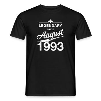 30th Birthday Legendary August 1993 Volume 93 - Men's T-Shirt - black - Front - AI Model Male 178 light (178cm)