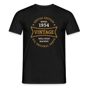 70ème Anniversaire Millésime 1954 Millésime 70 ans - T-shirt homme - noir - Devant - AI Model Male 178 light (178cm)