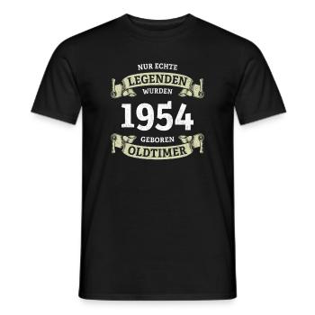 De vraies légendes sont nées en 1954 70e anniversaire - T-shirt homme - noir - Devant - AI Model Male 178 light (178cm)
